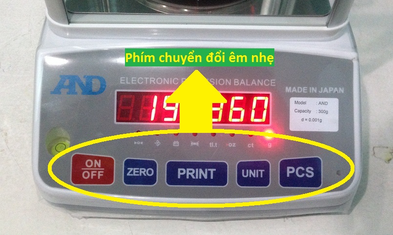 Cân bàn nhỏ AND 303-phím chuyển đổi